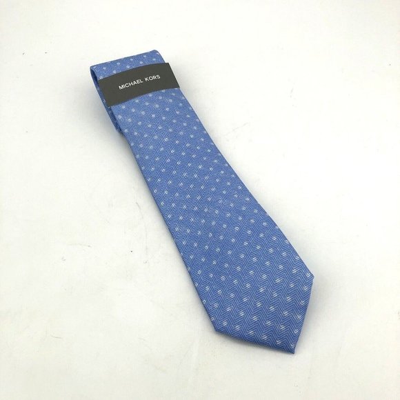 MICHAEL KORS Men's 100% Silk Tie Blue Polka Dot NWT MSRP: $69.50 - Picture 1 of 7